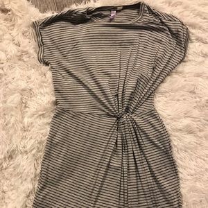 Striped wrap mini dress